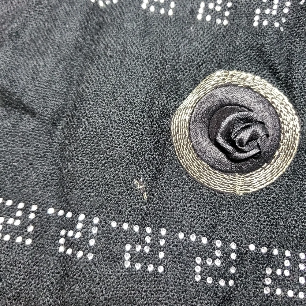 Unbranded black, gold, silver fringe scarf